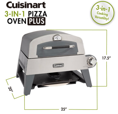 Cuisinart 3-in-1 Pizza Oven, Griddle, and Grill!! NEW AND ASSEMBLED!!