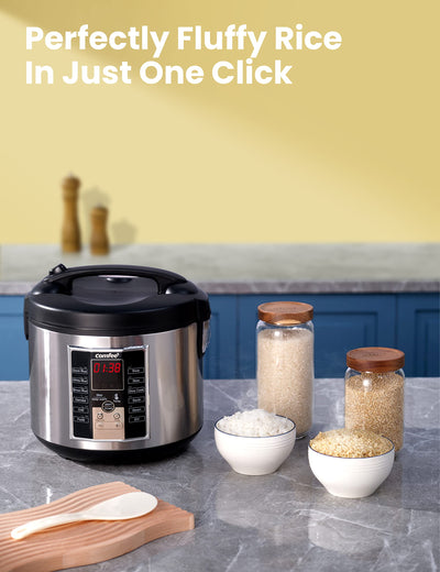 COMFEE' Rice Cooker, Slow Cooker, Steamer, Stewpot, Saute All in One (12 Digital Cooking Programs) Multi Cooker (5.2Qt ) Large Capacity, 24 Hours Preset & Instant Keep Warm**New in box**