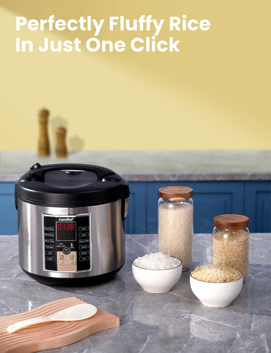 COMFEE' Rice Cooker, Slow Cooker, Steamer, Stewpot, Saute All in One (12 Digital Cooking Programs) Multi Cooker (5.2Qt ) Large Capacity, 24 Hours Preset & Instant Keep Warm**New in box**