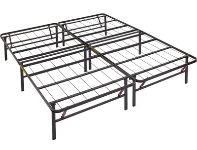 Amazon Basics Foldable Metal Platform Bed Frame with Tool Free Setup, 14 Inches High, King, Black- new in box