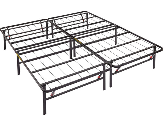 Amazon Basics Foldable Metal Platform Bed Frame with Tool Free Setup, 14 Inches High, King, Black- new in box