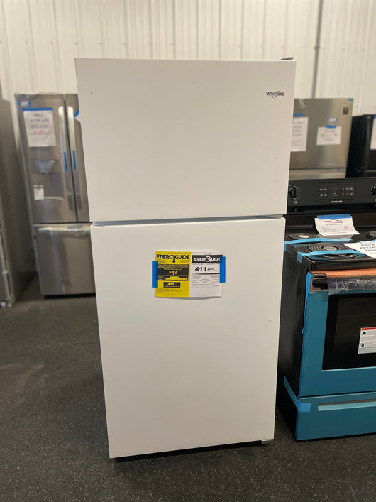 Whirlpool  18-cu ft Top-Freezer Refrigerator - White! -Brand new (Scratch & Dent) photos shown -AUTOMATICALLY 20% OFF AT CHECKOUT!!! (PRICE AFTER 20% = $439)