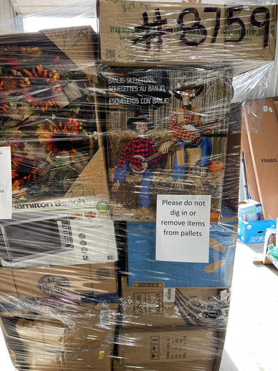 Jumbo huge liquidation pallet- over 7 ft tall ! Pallet number 8759