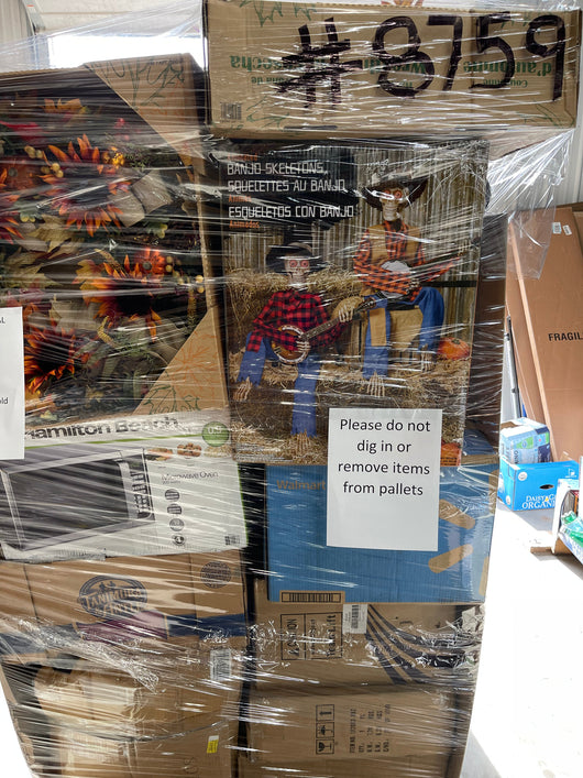 Jumbo huge liquidation pallet- over 7 ft tall ! Pallet number 8759