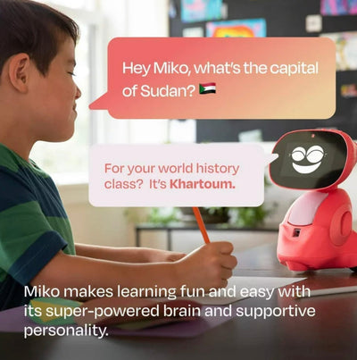 Miko 3: AI-Powered Smart Robot for Kids | STEM Learning & Educational Robot with Coding apps + Unlimited Games + programmable RED