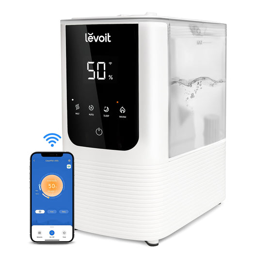 LEVOIT OasisMist Smart Cool and Warm Mist Humidifiers for Bedroom Large Room Home, Auto Customized Humidity, Ultrasonic Top Fill Oil Diffuser for Baby and Plants, Quiet, 4.5L, White**New in box**