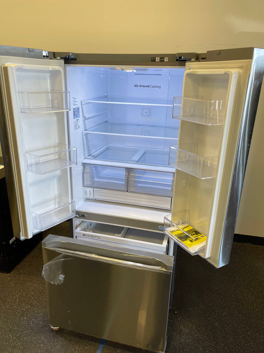 Samsung  22-cu ft French Door Refrigerator with Ice Maker (Fingerprint Resistant Stainless Steel) ENERGY STAR- brand new - scratch and dent item