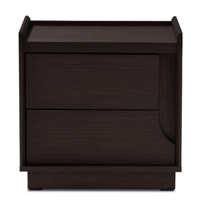 Baxton Studio Larsine Modern and Contemporary Brown Finished 2-Drawer Nightstand**New in Box**