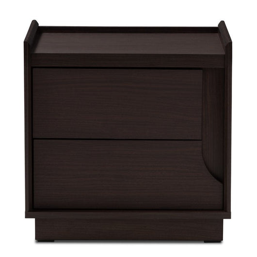 Baxton Studio Larsine Modern and Contemporary Brown Finished 2-Drawer Nightstand**New in Box**