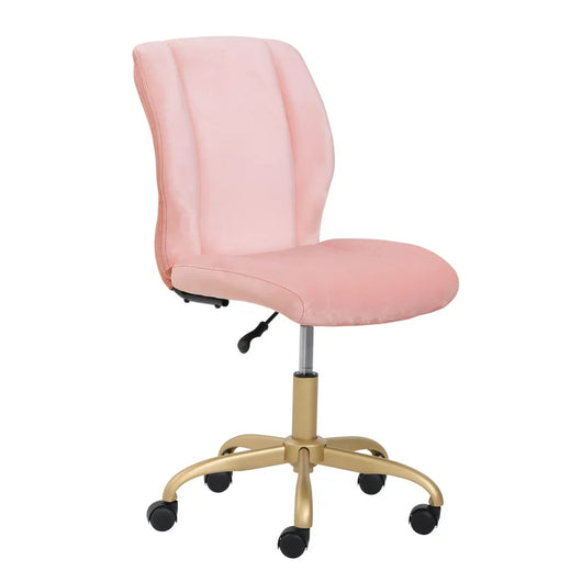 Mainstays Plush Velvet Office Chair, Pearl Blush!! NEW IN BOX!!