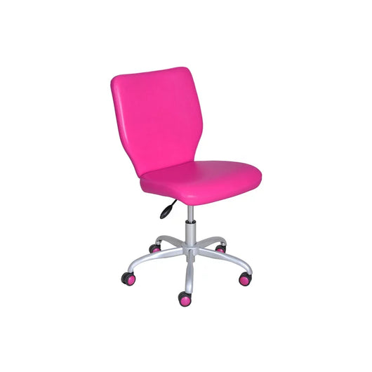 Mainstays Mid-Back Office Chair with Matching Color Casters, Fushia Faux Leather**New and assembled**