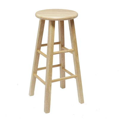 Mainstays Fully Assembled 29" Natural Wood Bar Stool, set of 4**New and assembled, one has a minor scuff from shipping**