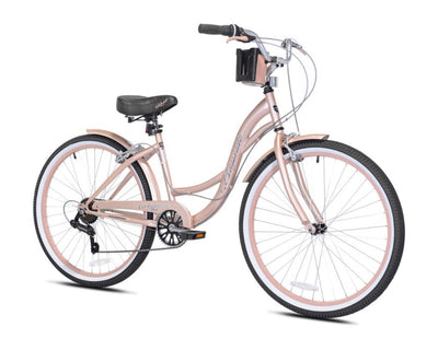 Kent 26 In. Bayside Women's Cruiser Bike, Rose Gold- NEW AND ASSEMBLED!!! (some spokes on both rims are out of adjustment but bike still rides fine!!)
