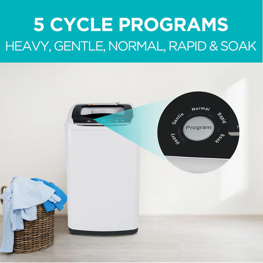 BLACK+DECKER Small Portable Washer, Washing Machine for Household Use, Portable Washer 0.9 Cu. Ft. with 5 Cycles, Transparent Lid & LED Display**Used once,minor dents from shipping**