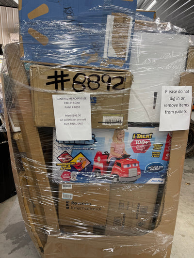 JUMBO EXTRA TALL LIQUIDATION PALLET- number 8892