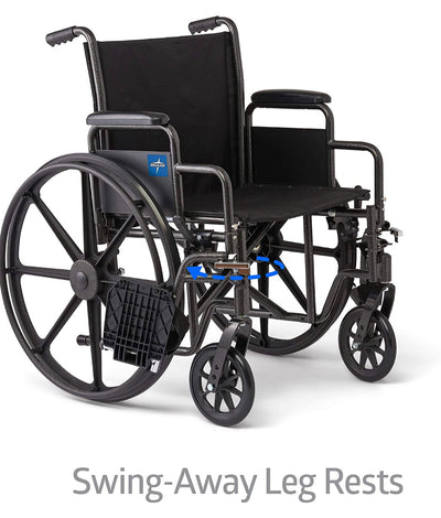 Medline Wheelchair, Desk-Length Arms and Swing-Away Leg Rests, 18" x 16" Seat (W x D)- NEW IN BOX!!!