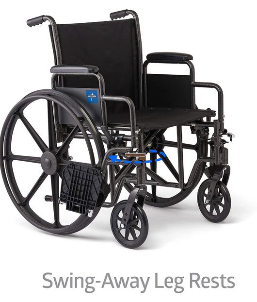 Medline Wheelchair, Desk-Length Arms and Swing-Away Leg Rests, 18" x 16" Seat (W x D)- NEW IN BOX!!!
