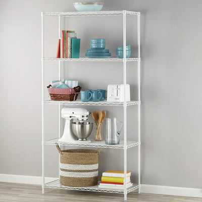 Hyper Tough 36"W x 16"D x 72"H 5-Shelf Wire Shelving Unit, White**New in Box**