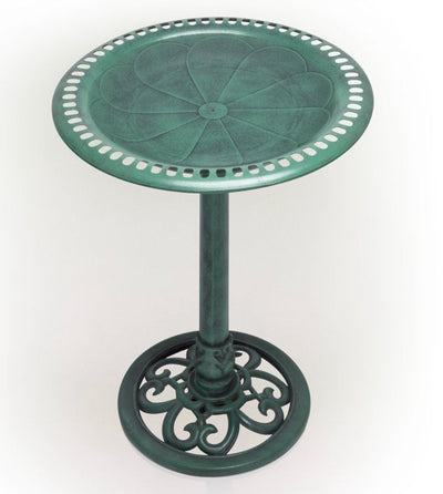 Alpine Corporation 28-Inch Outdoor Plastic Garden Bird Bath, Green- NEW IN BOX!!!!