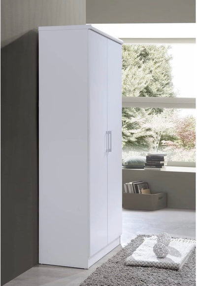 Hodedah 2-Door Armoire with 4-Shelves in Black**New in Box**