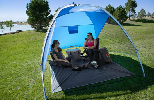 Ozark Trail Sand Island 7.5' x 7.5' Sunshade Beach Tent, with UV Protection and Hidden Pocket- IN CARRY BAG