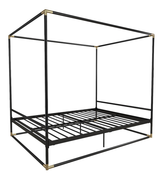 CosmoLiving Celeste Canopy Metal Bed, Full Size Frame, Black/Gold!! NEW IN BOX!!