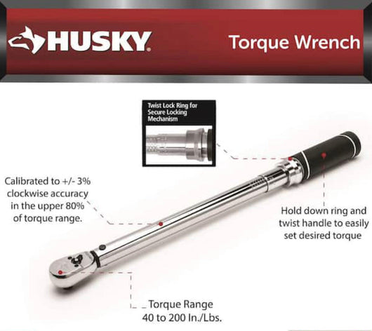 Husky 1/4 in. Drive Torque Wrench!! NEW IN BOX!!