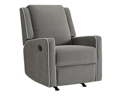 Baby Relax Robyn Rocker Recliner Chair, Nursery Furniture, Gray Linen- NEW AND ASSEMBLED!!!