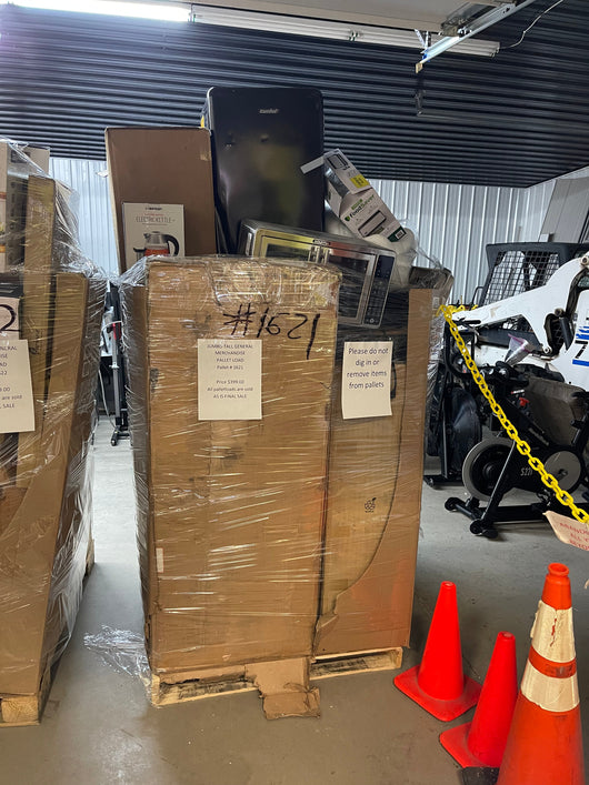 Jumbo huge liquidation pallet- over 7 ft tall ! Pallet number 1621
