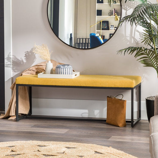 Gap Home Upholstered Bench, Mustard**New in box**