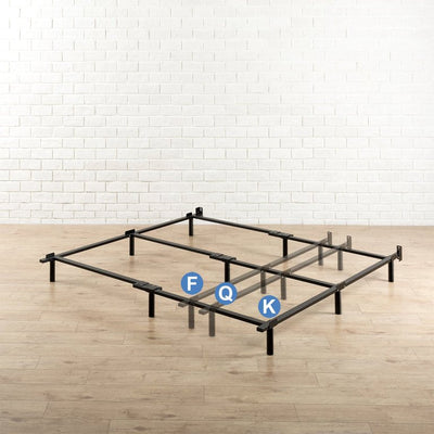 Zinus Compack Adjustable 7 inch Heavy Duty Bed Frame, for Box Spring &amp; Mattress Sets, Fits Full Queen King**New in box**