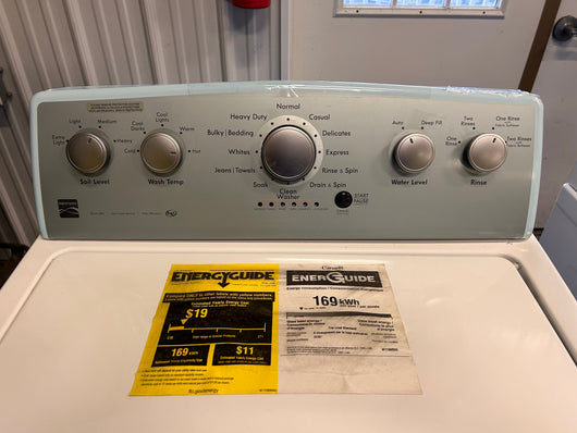 Kenmore 28" Top-Load Washer with Triple Action Agitator and 4.2 Cubic Ft. Total Capacity, White!  -Brand new never used (Dented from shipping, photos shown - Was tested in spin and works perfectly)