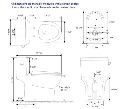 DeerValley DV-1F52626 One-Piece Toilet 1.28 GPF Standard Toilets Ceramic in White Elongated Toilets with Left Trip Lever!! NEW IN BOX!!