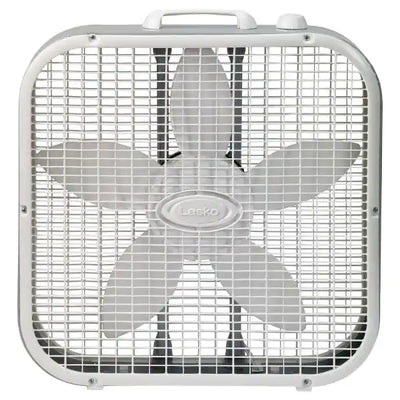 Lasko 20 in. 3 Speed White Box Fan with Save-Smart Technology for Energy Efficiency**New in Box**