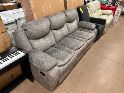 Lexicon Warrenton Faux Suede Manual Double Reclining Sofa, 87.5" W, Brown!  -Brand new out of the box