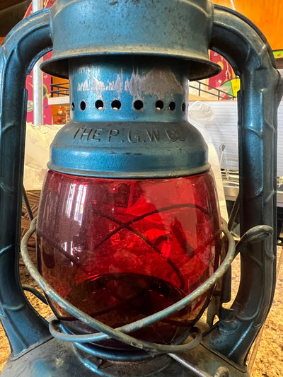 Vintage DIETZ LITTLE WIZARD LANTERN USA RED GLASS GLOBE 1900-1949, AS-IS FINAL SALE!!