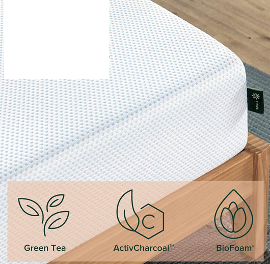 ZINUS 10 Inch Green Tea Cooling Gel Memory Foam Mattress, Queen Size- NEW IN BOX!!!