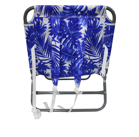Mainstays Folding Oversize Backpack Beach Lounger Blue Palm **New**