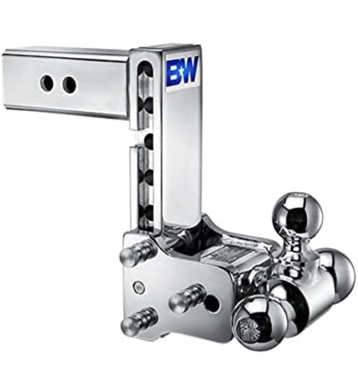 B&W Trailer Hitches Chrome Tow & Stow - Fits 2.5" Receiver, Tri-Ball (1-7/8" x 2" x 2-5/16"), 7" Drop, 14,500 GTW - TS20049C- NEW OUT OF BOX!!!