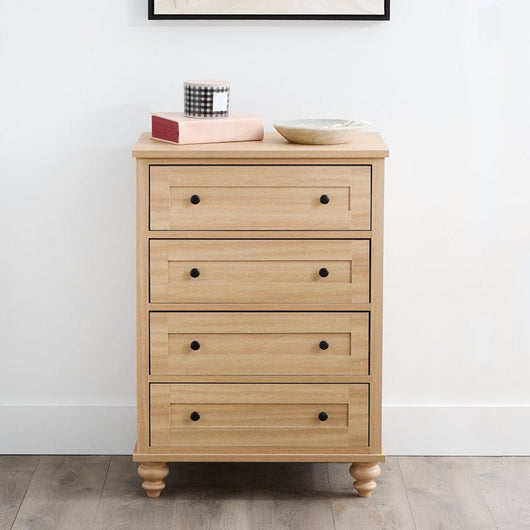 My Texas House Hillcrest Wood 4 Drawer Dresser Nightstand, Light Oak**New in box**