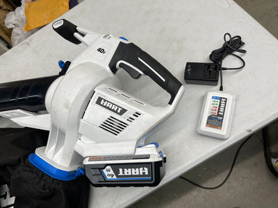 HART 40-Volt Cordless Leaf Vacuum Kit, (1) 4.0Ah Lithium-Ion Battery- used - works great
