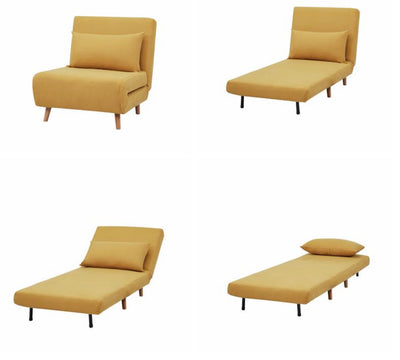A&D Home Tustin Convertible Chair, Mustard Yellow!! NEW IN BOX!!