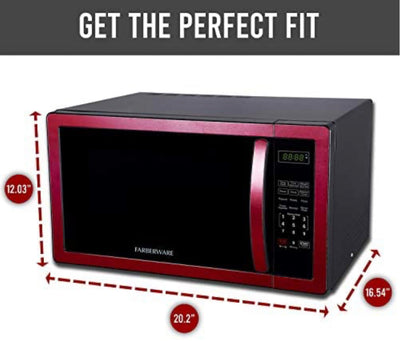 Farberware Classic 1.1 Cu. Ft. 1000-Watt Microwave Oven with LED Lighting, Metallic Red!! NEW OUT OF BOX!!