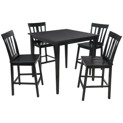 Mainstays 5 Piece Mission Style Counter Height Dining Set, including Table & 4 chairs, Black Color, Set of 5**New in Box**