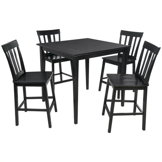 Mainstays 5 Piece Mission Style Counter Height Dining Set, including Table & 4 chairs, Black Color, Set of 5**New in Box**