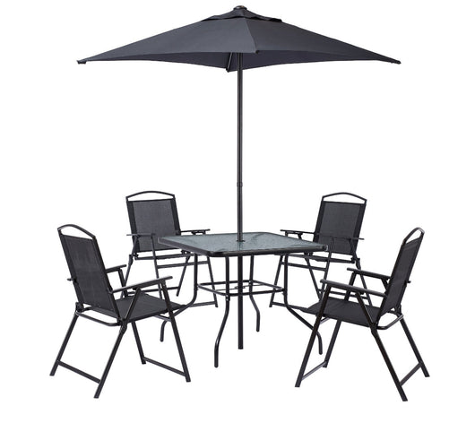 Mainstays Albany Lane 6 Piece Outdoor Patio Dining Set, Black!! NEW IN BOX!!