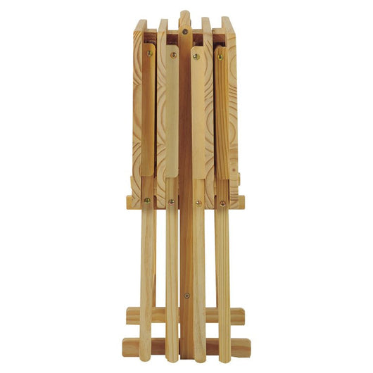 Casual Home 5 Piece TV Tray Table Set in Natural (4 Trays, 1 Stand)**New in box**