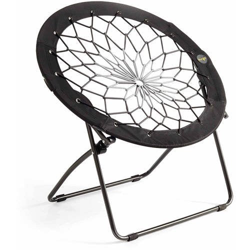 32" Bunjo Woven Bungee with Metal Base Folding Chair, Black to Gray**New in box**