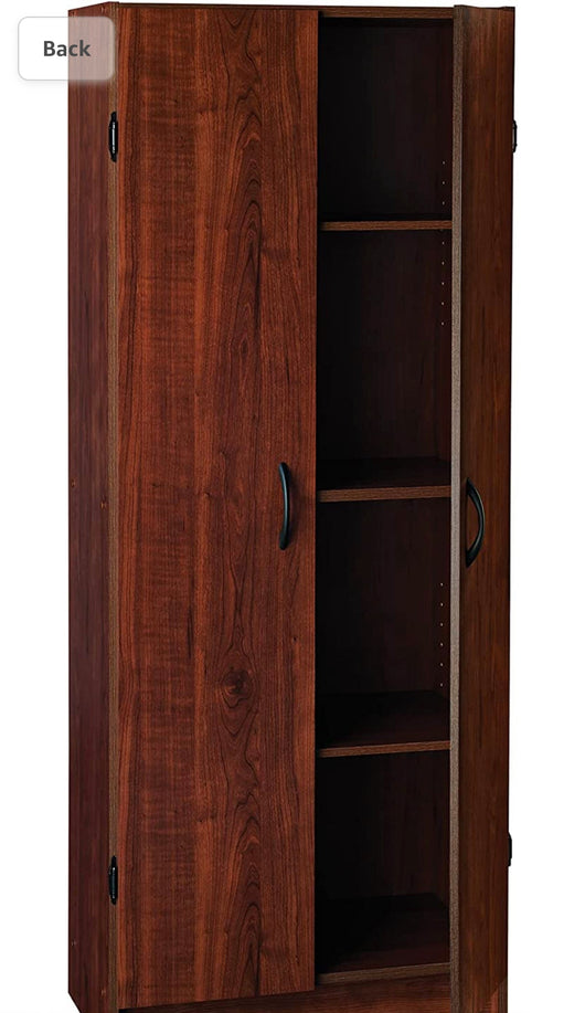 ClosetMaid Pantry Cabinet Cupboard with 2 Doors Adjustable Shelves, Standing, Storage for Kitchen, Laundry or Utility Room, Dark Cherry!  -Brand new in the box