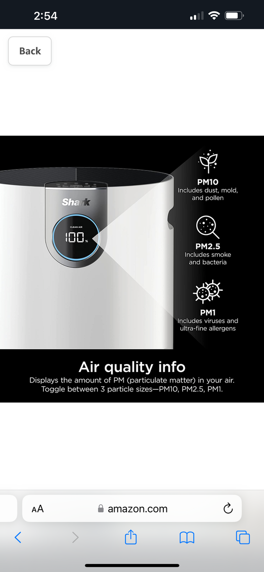 Shark HP201 Air Purifier MAX with NanoSeal HEPA, Cleansense IQ, Odor Lock, Cleans up to 1000 Sq. Ft. and 99.98% of particles, dust, allergens, smoke, 0.1–0.2 microns, White!  -Brand new in the box